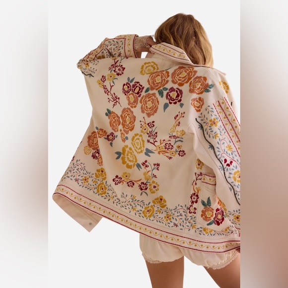$498! Sold Out! FREE PEOPLE  Avery Embellished Jacket Pearled Ivory Small NEW - Picture 3 of 9